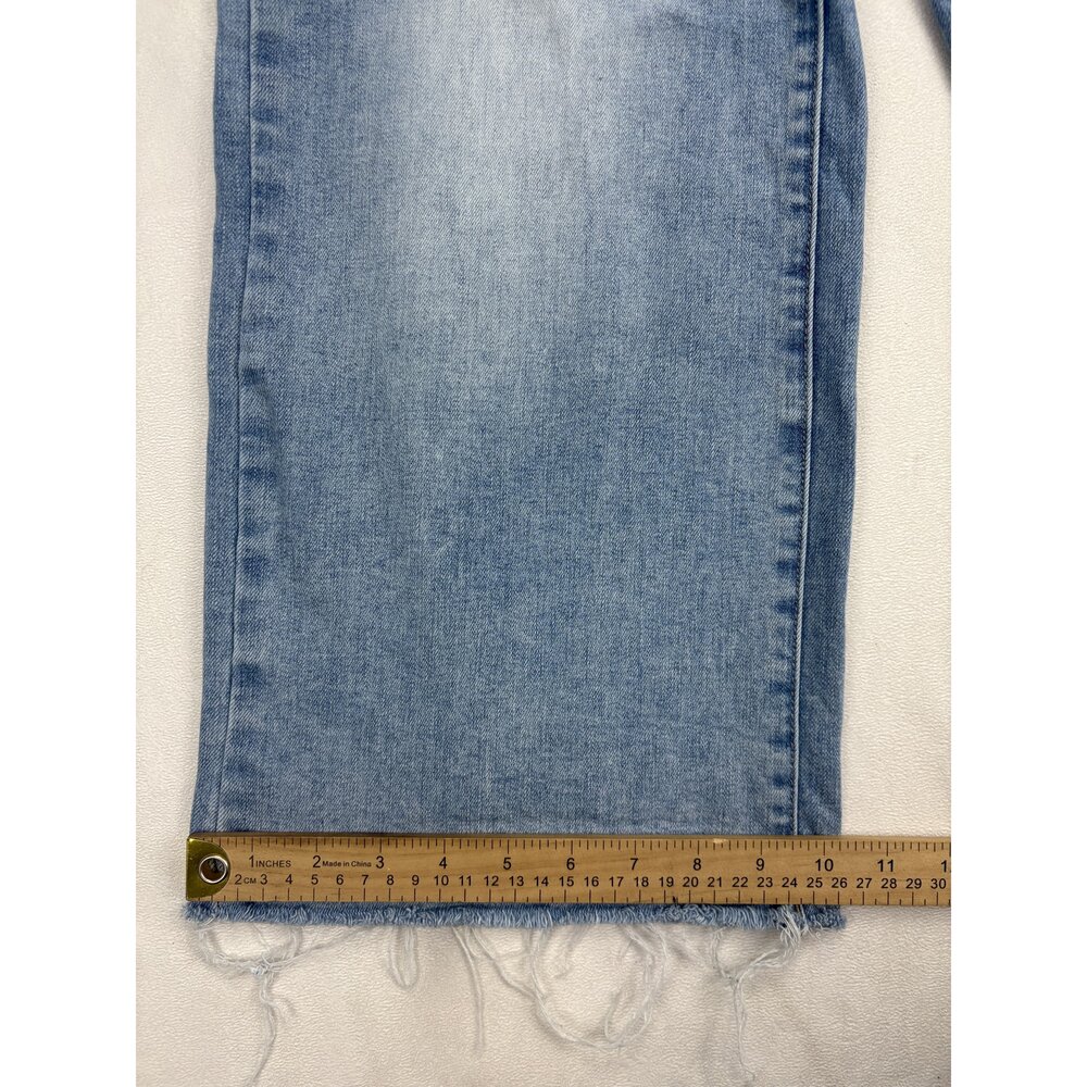 Oat Wide Leg Jeans Size 2 Light Wash Raw Hem - Picture 12 of 12